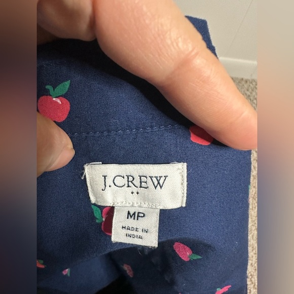 J.Crew Apple Print Button Down top size MP - Picture 7 of 12